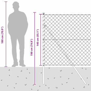 vidaXL Fence Posts Green 10 x 1.4 m (60 x 60 mm Mesh) Steel and PVC