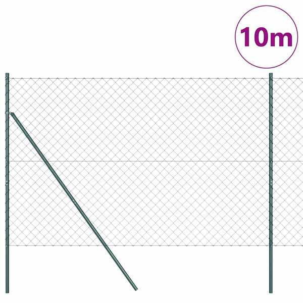 vidaXL Fence Post Green 10 x 1.6 m (60 x 60 mm Mesh Size)