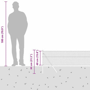 vidaXL Fence Post Green 25 x 0.4 m (40 x 40 mm Mesh) Steel and PVC