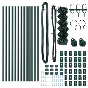 vidaXL Fence Post Green 25 x 0.6 m (40 x 40 mm Mesh) Steel and PVC