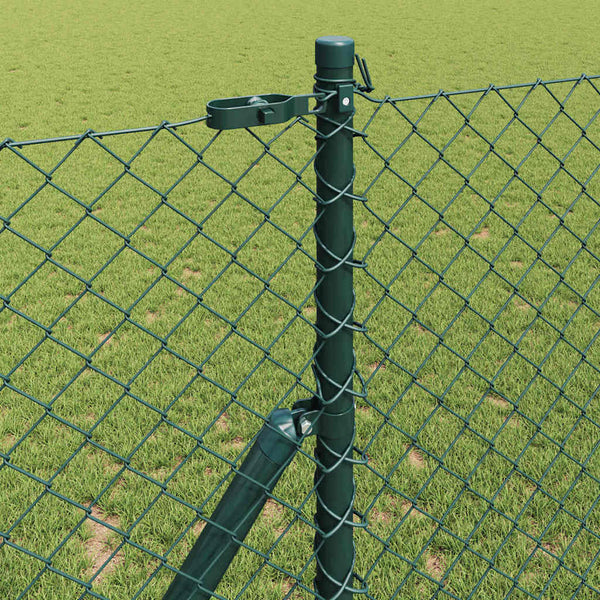 vidaXL Green Fence Post 25 x 1 m (40 x 40 mm Mesh) Steel and PVC