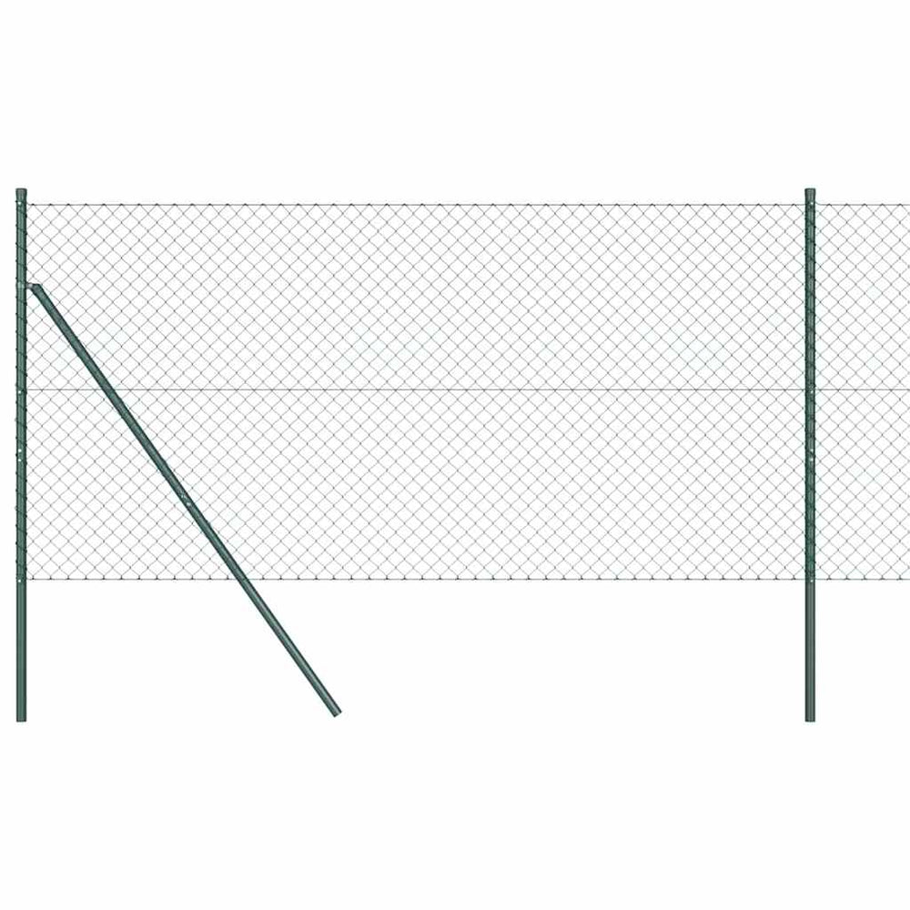 vidaXL Green Fence Post 25 x 1 m (40 x 40 mm Mesh) Steel and PVC