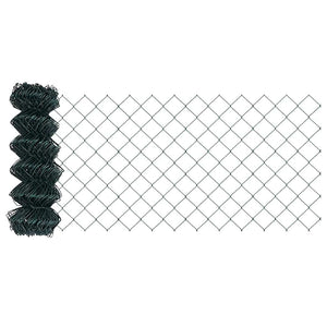 vidaXL Green Fence Post 25 x 0.4 m (60 x 60 mm Mesh) Steel and PVC