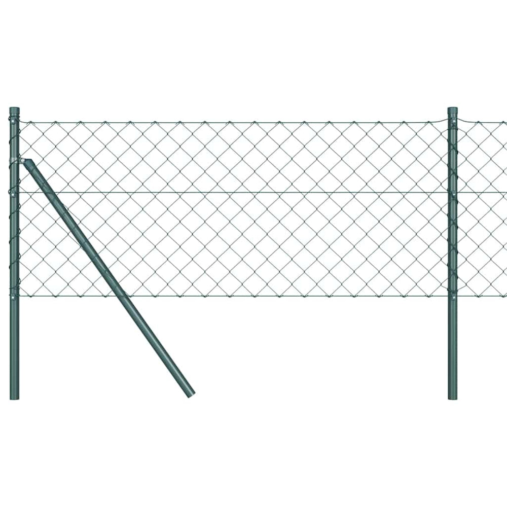 vidaXL Fence Post Green 25 x 0.6 m (60 x 60 mm Mesh) Steel and PVC