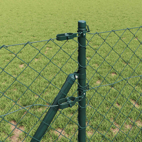 vidaXL Fence Post Green 0.8 x 25 m (60 x 60 mm Mesh) Steel