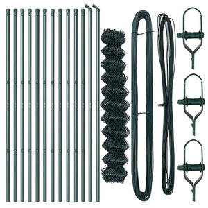 vidaXL Fence Post Green 25 x 1.2 m (60 x 60 mm Mesh) Steel and PVC