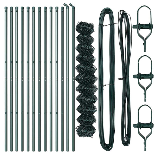vidaXL Fence Post Green 25 x 1.2 m (60 x 60 mm Mesh) Steel and PVC