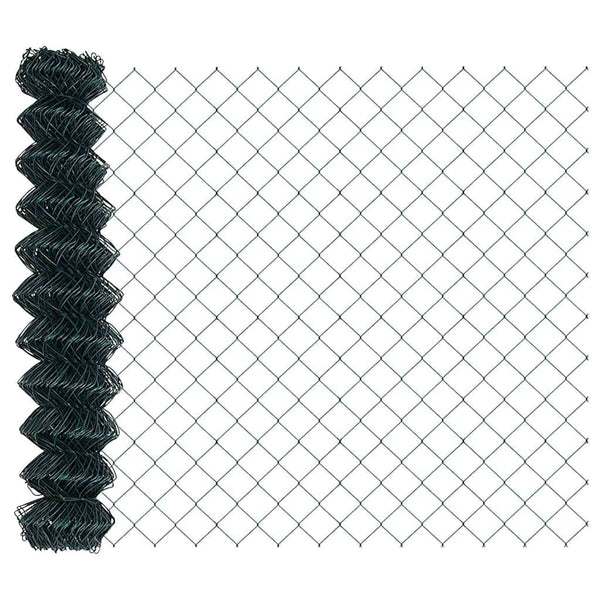 vidaXL Fence Post Green 25 x 1.2 m (60 x 60 mm Mesh) Steel and PVC