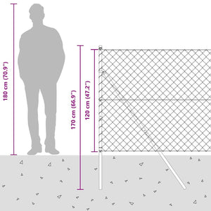 vidaXL Fence Post Green 25 x 1.2 m (60 x 60 mm Mesh) Steel and PVC