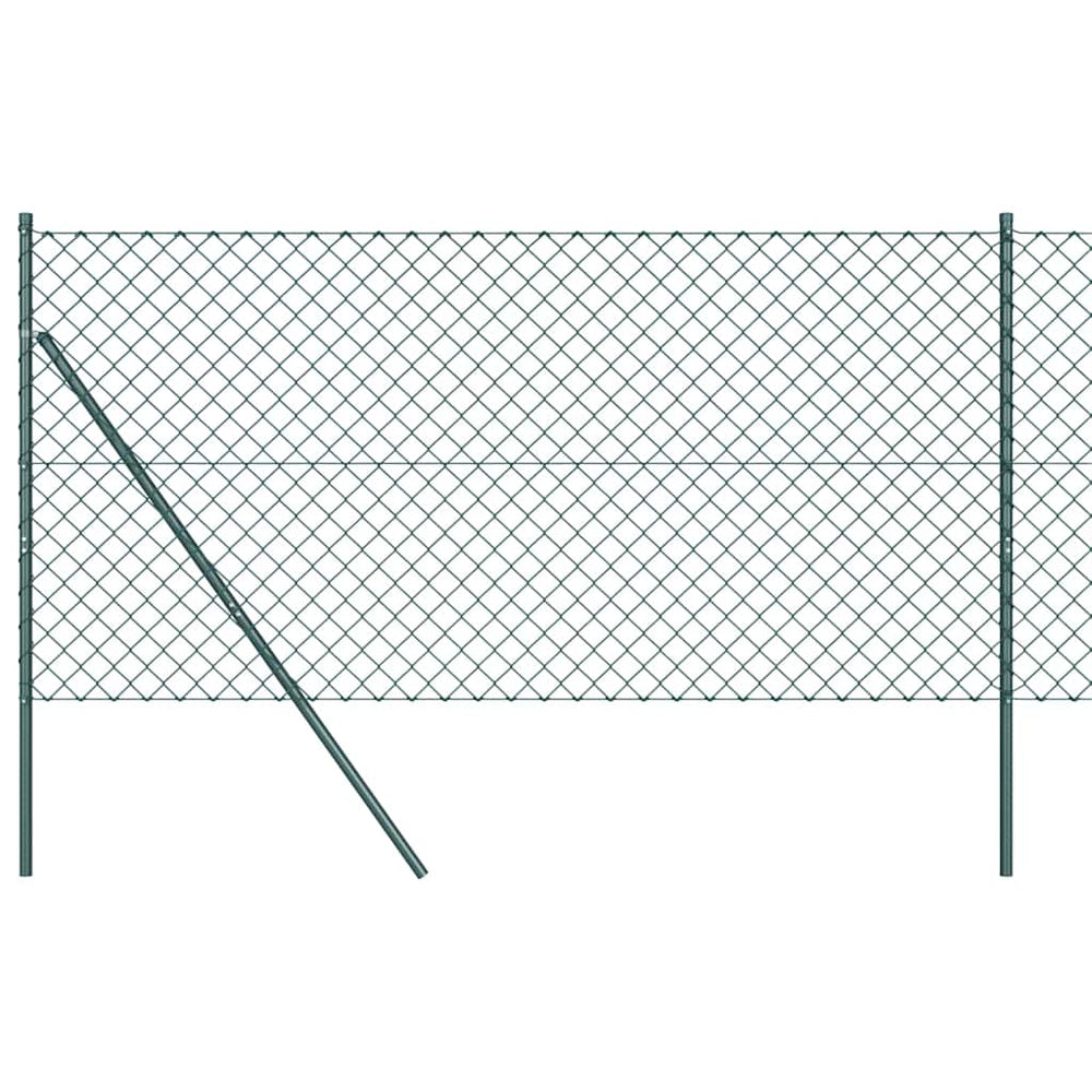 vidaXL Fence Post Green 25 x 1.4 m (60 x 60 mm Mesh) Steel and PVC