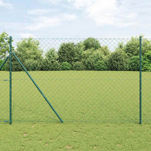 vidaXL Fence Post Green 1.5 x 25 m (60 x 60 mm Mesh Size) Steel