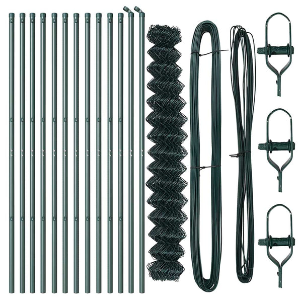 vidaXL Fence Post Green 1.5 x 25 m (60 x 60 mm Mesh Size) Steel