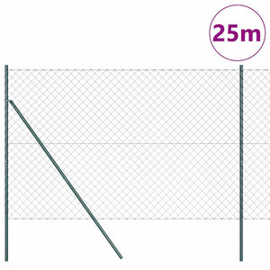 vidaXL Green Fence Post 25 x 1.6 m (60 x 60 mm Mesh) Steel and PVC