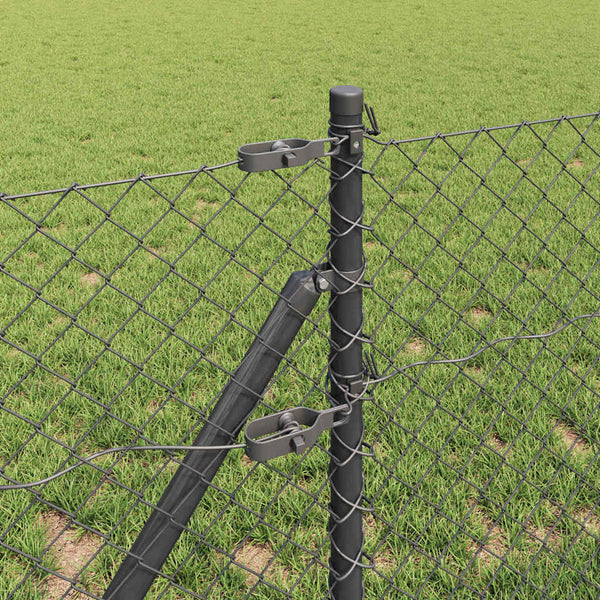 vidaXL Fence Post Grey 10 x 0.6 m (40 x 40 mm Mesh) Steel and PVC