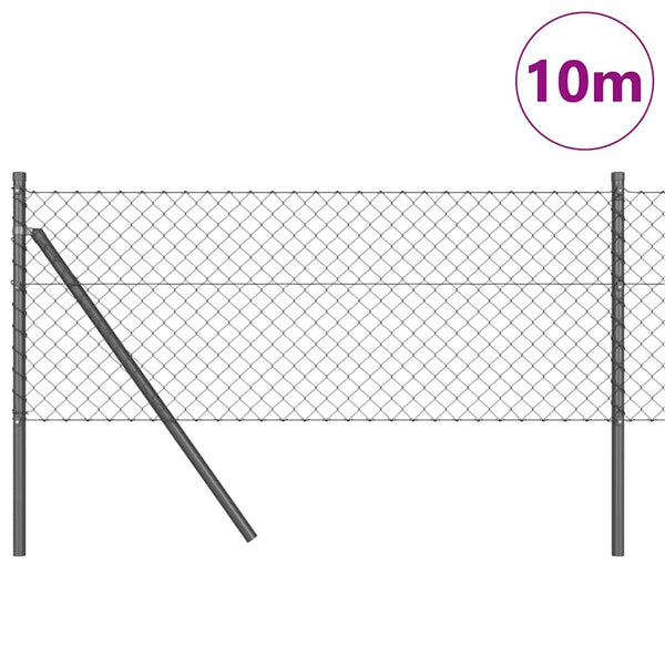 vidaXL Fence Post Grey 10 x 0.6 m (40 x 40 mm Mesh) Steel and PVC
