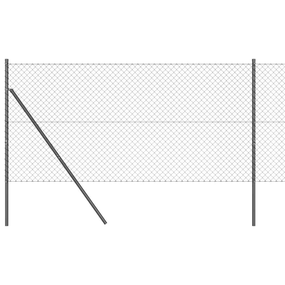 vidaXL Fence Posts Grey 10 x 1 m (40 x 40 mm Mesh) Steel and PVC