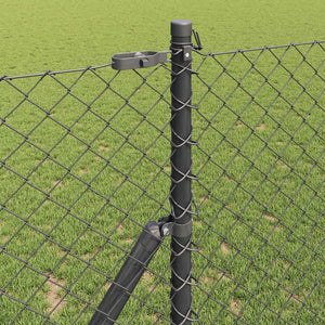 vidaXL Fence Post Grey 10 x 1.4 m (40 x 40 mm Mesh) Steel and PVC