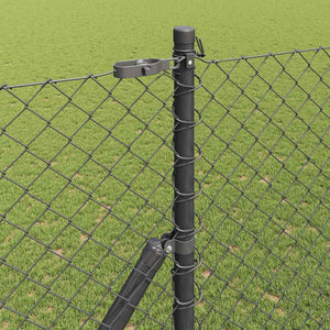 vidaXL Fence Post Grey 10 x 1.5 m (40 x 40 mm Mesh) Steel and PVC