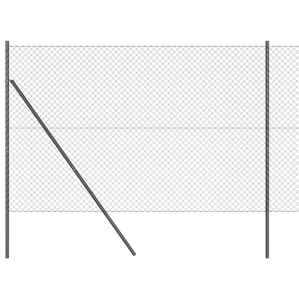 vidaXL Fence Post Grey 10 x 1.5 m (40 x 40 mm Mesh) Steel and PVC