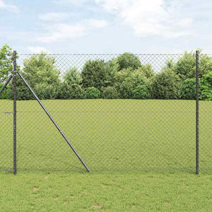 vidaXL Fence Post Grey 10 x 1.6 m (40 x 40 mm Mesh) Steel and PVC