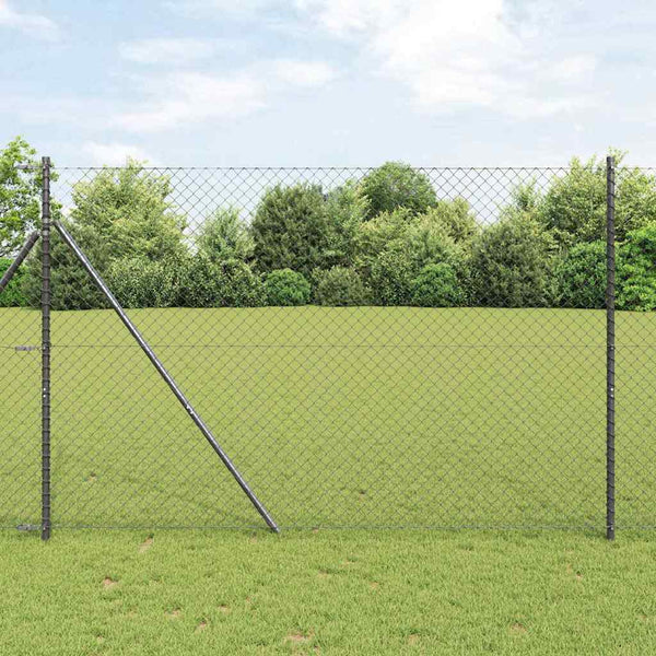 vidaXL Fence Post Grey 10 x 1.6 m (40 x 40 mm Mesh) Steel and PVC