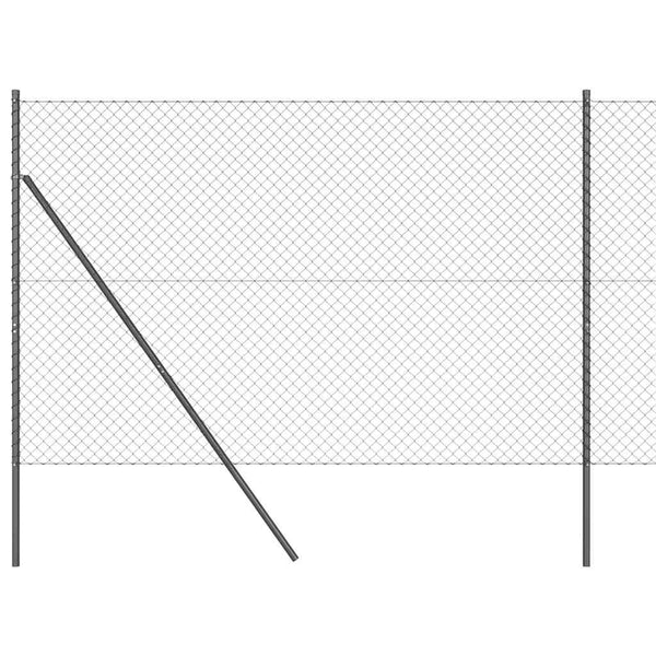 vidaXL Fence Post Grey 10 x 1.6 m (40 x 40 mm Mesh) Steel and PVC