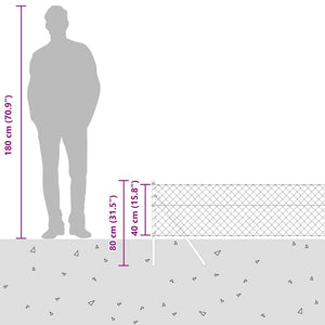 vidaXL Fence Post Grey 10 x 0.4 m (60 x 60 mm Mesh) Steel and PVC