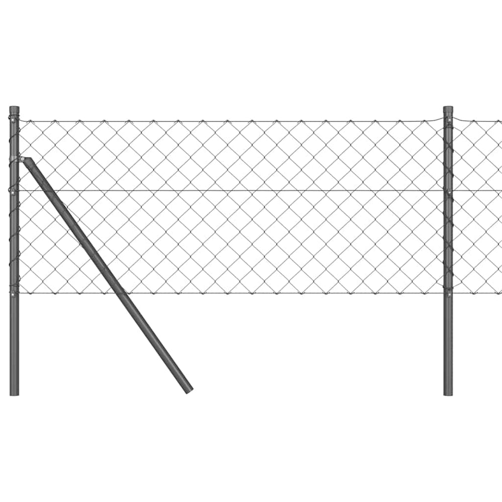 vidaXL Grey Fence Post 10 x 0.8 m (60 x 60 mm Mesh) Steel and PVC