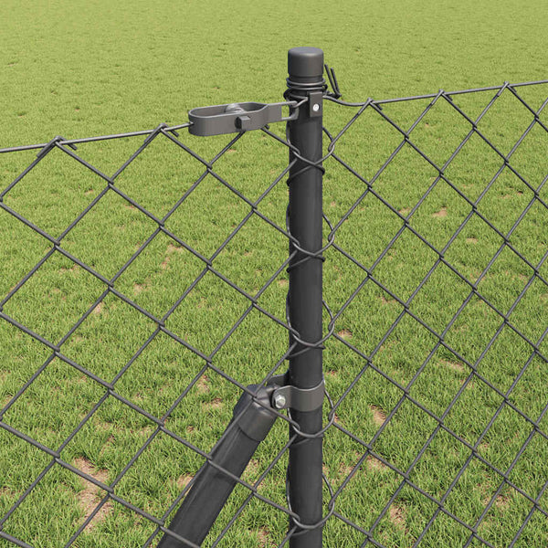 vidaXL Fence Post Grey 10 x 1 m (60 x 60 mm Mesh) Steel and PVC