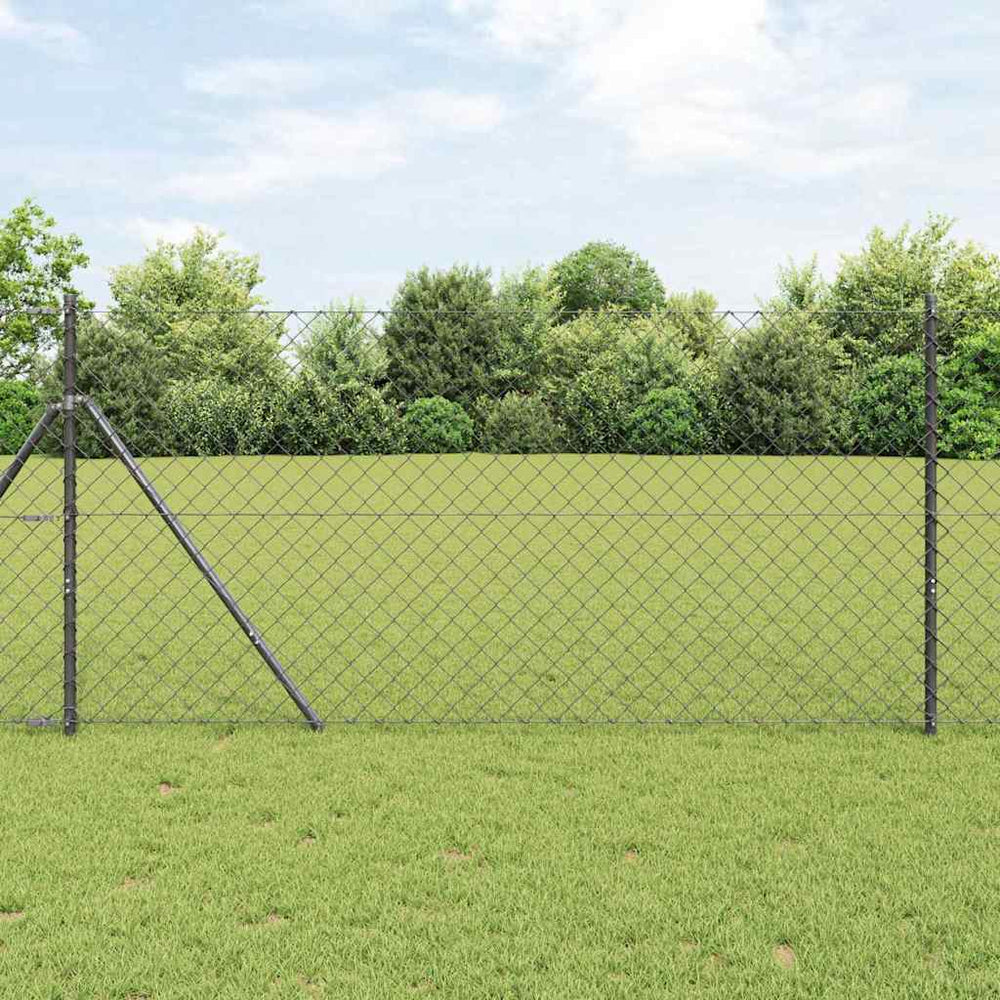 vidaXL Fence Post Grey 10 x 1 m (60 x 60 mm Mesh) Steel and PVC