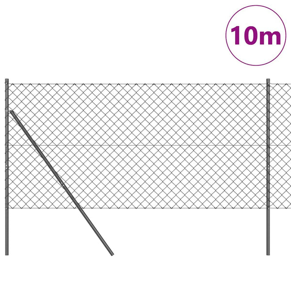 vidaXL Fence Post Grey 10 x 1 m (60 x 60 mm Mesh) Steel and PVC
