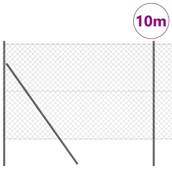 vidaXL Fence Post Grey 10 x 1.6 m (60 x 60 mm Mesh Size)