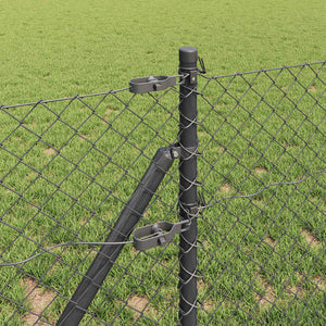 vidaXL Fence Post Grey 25 x 0.4 m (40 x 40 mm Mesh) Steel and PVC