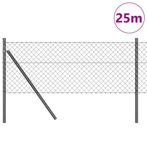 vidaXL Fence Post Grey 25 x 0.4 m (40 x 40 mm Mesh) Steel and PVC