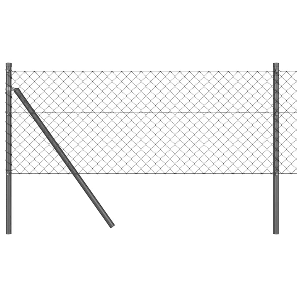 vidaXL Fence Post Grey 2.5 x 0.8 m (40 x 40 mm Mesh) Steel and PVC