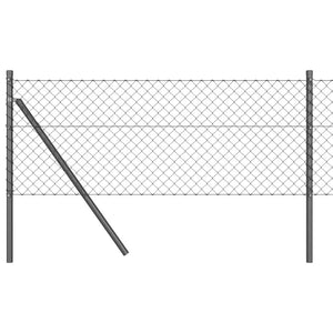 vidaXL Fence Post Grey 2.5 x 0.8 m (40 x 40 mm Mesh) Steel and PVC