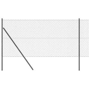 vidaXL Fence Post Grey 25 x 1 m (40 x 40 mm Mesh) Steel and PVC