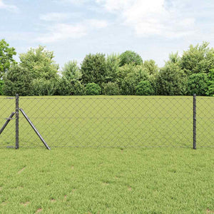 vidaXL Fence Post Grey 25 x 0.4 m (60 x 60 mm Mesh) Steel and PVC