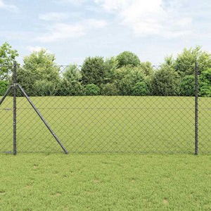vidaXL Grey Fence Post 25 x 1.2 m (60 x 60 mm Mesh) Steel and PVC
