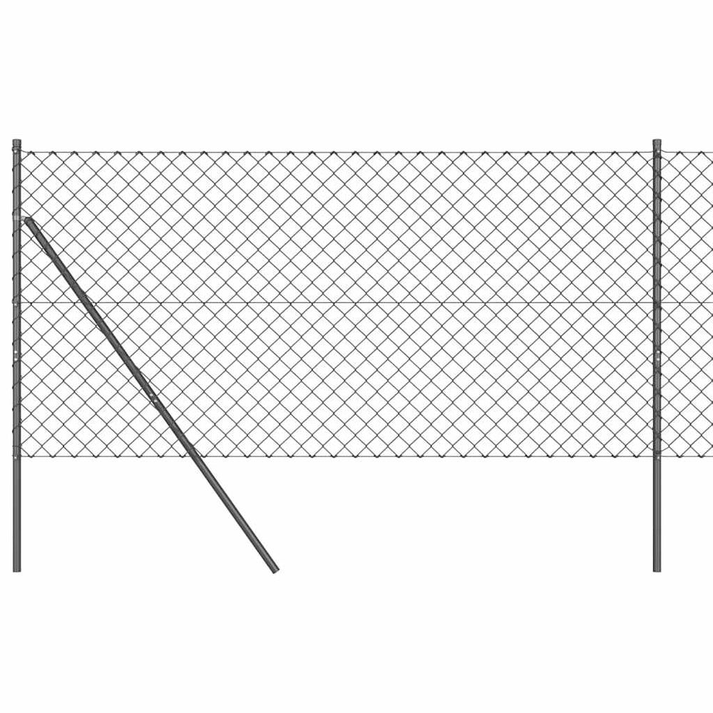 vidaXL Fence Post Grey 25 x 1.4 m (60 x 60 mm Mesh) Steel and PVC
