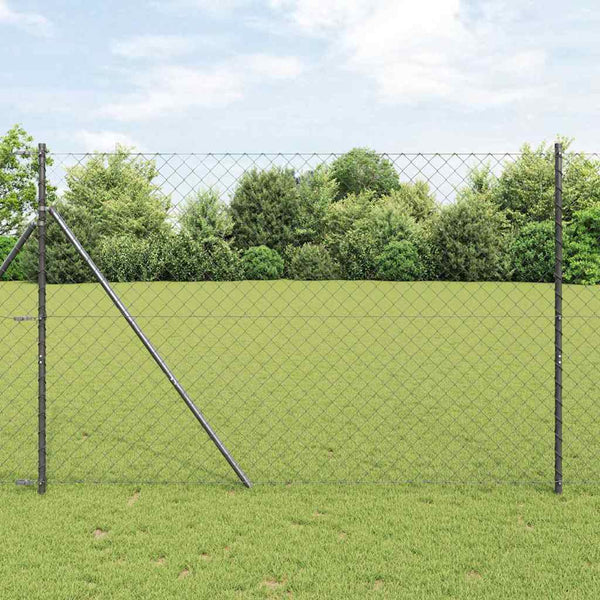 vidaXL Fence Post Grey 25 x 1.6 m (60 x 60 mm Mesh) Steel and PVC