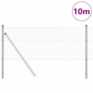 vidaXL Fence Post Silver 10 x 0.6 m (40 x 40 mm Mesh) Steel