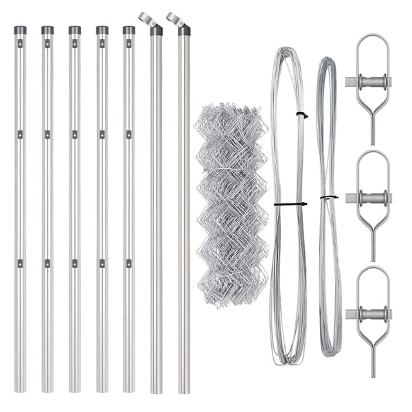 vidaXL Fence Post Silver 10 x 0.8 m (40 x 40 mm Mesh) Steel