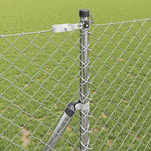 vidaXL Fence Post Silver 10 x 1.2 m (40 x 40 mm Mesh Size) Steel