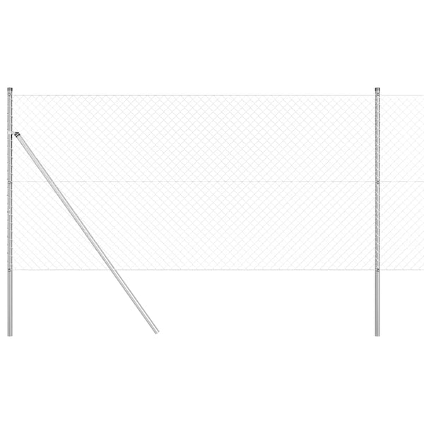 vidaXL Fence Post Silver 10 x 1.2 m (40 x 40 mm Mesh Size) Steel