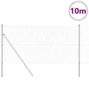 vidaXL Fence Post Silver 10 x 1.2 m (40 x 40 mm Mesh Size) Steel