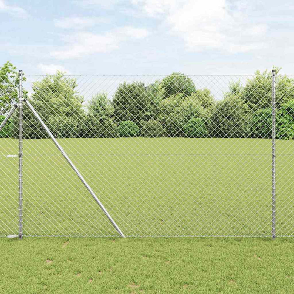 vidaXL Fence Post Silver 10 x 1.5 m (40 x 40 mm Mesh) Steel