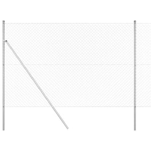 vidaXL Fence Post Silver 10 x 1.5 m (40 x 40 mm Mesh) Steel