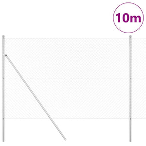vidaXL Fence Post Silver 10 x 1.5 m (40 x 40 mm Mesh) Steel