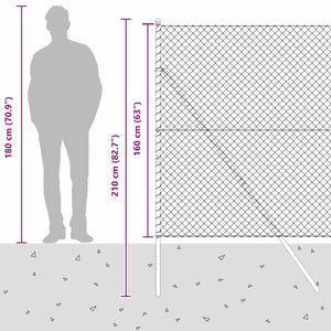 vidaXL Fence Posts Silver 10 x 1.6 m (40 x 40 mm mesh) Steel
